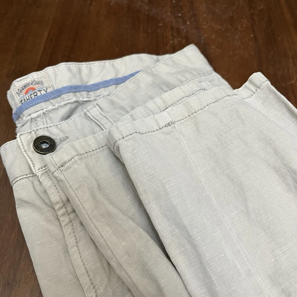 Faherty Movement Pants Men's 29x32 Gray Organic Cotton Stretch Casual